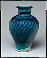 Jar, Stonepaste; painted under transparent turquoise glaze